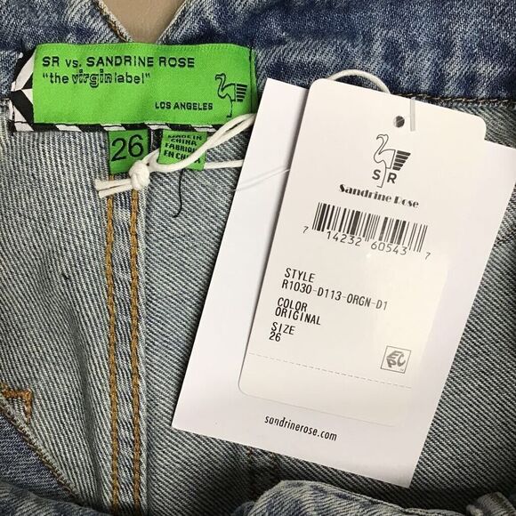 Sandrine Rose Womens Blue Distressed Medium Wash High Rise Pockets Denim 26 New‎ - Picture 9 of 11